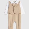 Baby Boys Beige Waistcoat Set
