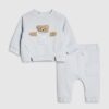 Baby Boys Blue Bear Pocket Sweatshirt Set