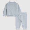 Baby Boys Blue Knitted Stripe Polo Shirt Set