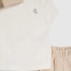 Baby Boys Cream 3 Piece Shacket Set