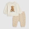 Baby Boys Cream Super Cute Bear Sweat Set