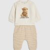 Baby Boys Cream Super Cute Bear Sweat Set