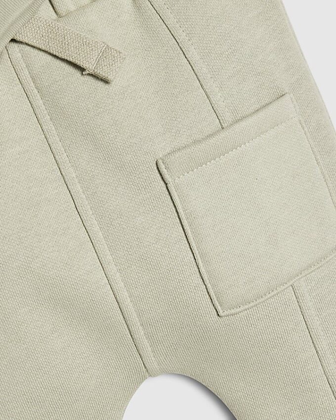 Baby Boys Khaki Bear Pocket Sweatshirt Set