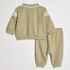 Baby Boys Khaki Colour Blocked Sweatshirt Set