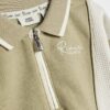 Baby Boys Khaki Colour Blocked Sweatshirt Set