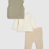 Baby Boys Khaki Quilted Gilet Set