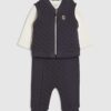 Baby Boys Navy Quilted Gilet Set