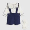 Baby Boys Navy Sailor Collar Short Set