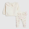 Baby Girl Cream Ditsy Bear Sweatshirt Set