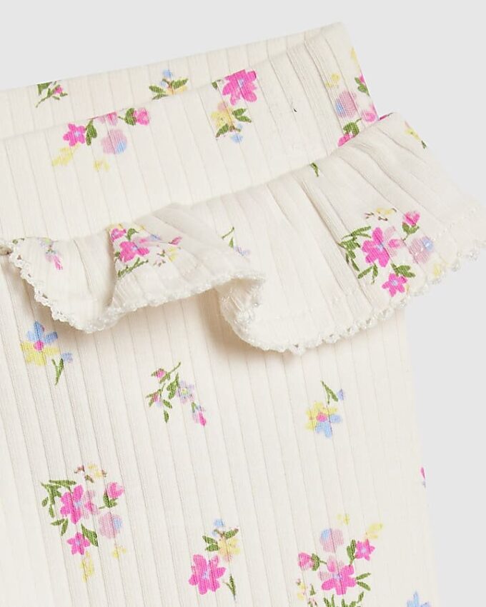 Baby Girl Cream Ditsy Bear Sweatshirt Set