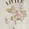 Baby Girls Beige Bear Peplum Sweatshirt Set