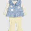 Baby Girls Blue Daisy Gilet Set