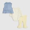 Baby Girls Blue Daisy Gilet Set