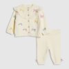 Baby Girls Cream Bow 3D Cardigan Knit Set