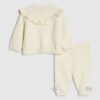 Baby Girls Cream Bow 3D Cardigan Knit Set