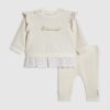 Baby Girls Cream Embroidered Sweatshirt Set