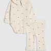 Baby Girls Cream Heart Bodysuit Set