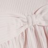 Baby Girls Cream Ribbed Bow Top Set