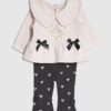 Baby Girls Pink Cute Bow Sweatshirt Set
