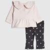 Baby Girls Pink Cute Bow Sweatshirt Set