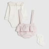 Baby Girls Pink Sailor Collar Romper Set