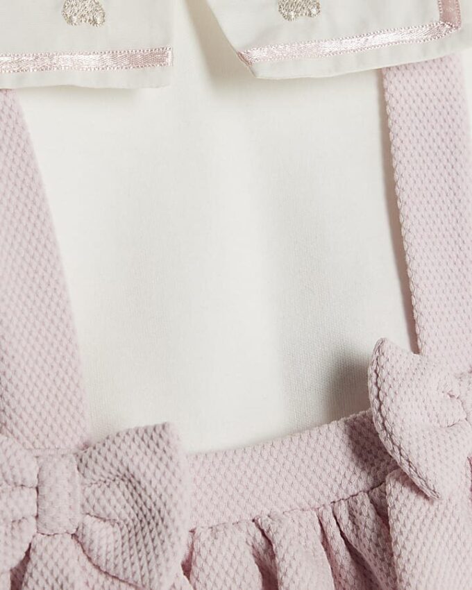 Baby Girls Pink Sailor Collar Romper Set