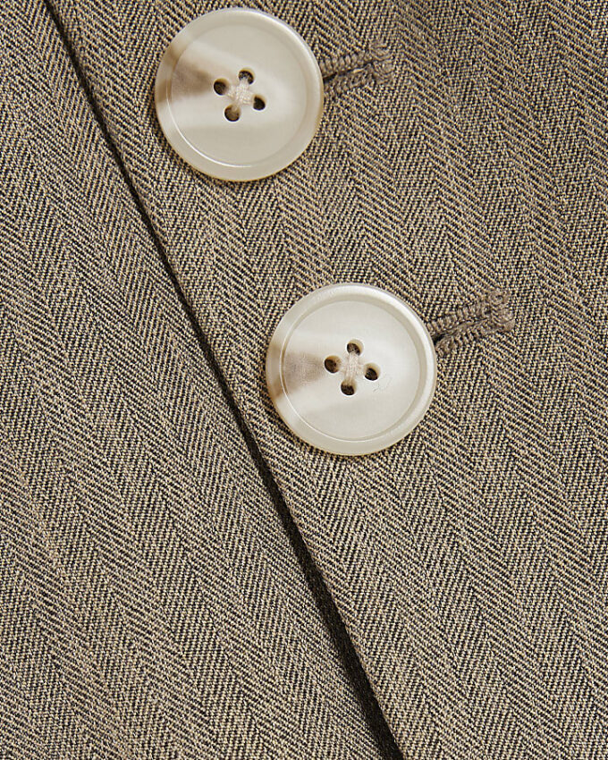 Beige Asymmetric Belted Waistcoat