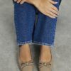 Beige Bow Ballet Pumps