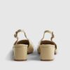 Beige Buckle Loafer Slingback Court Heels