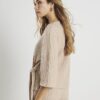 Beige Cosy Ribbed Knot Side Top