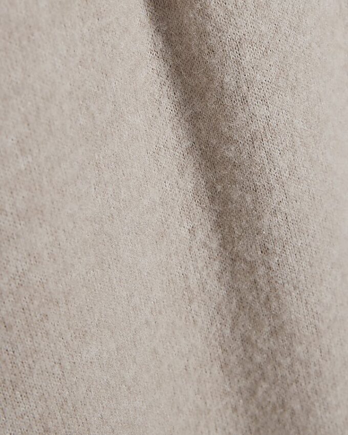 Beige Cosy Wide Leg Trousers
