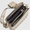 Beige Embossed Monogram Chain Cross Body Bag