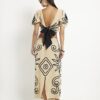 Beige Embroidered Beach Maxi Skirt