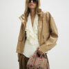 Beige Jacquard Monogram Bowler Bag
