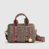 Beige Jacquard Monogram Bowler Bag