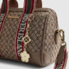 Beige Jacquard Monogram Bowler Bag