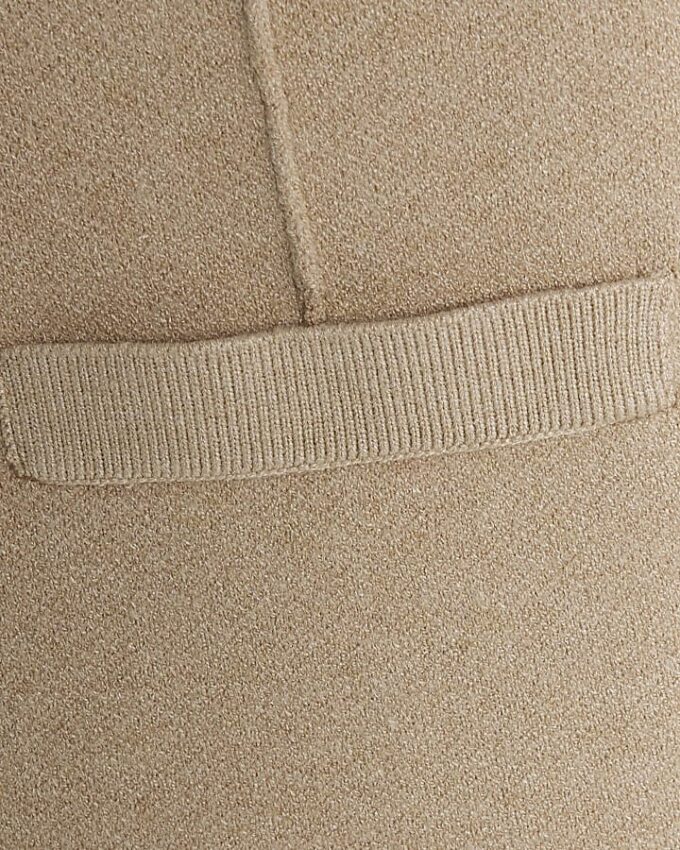 Beige Knitted Long Sleeve Structured Cardigan