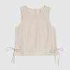 Beige Linen Blend Tank Top