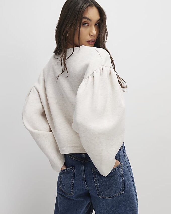 Beige Long Sleeve Button Detail Cardigan