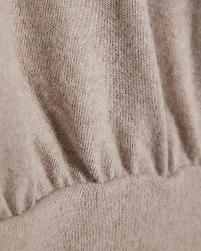 Beige Long sleeve Cosy Banded Top
