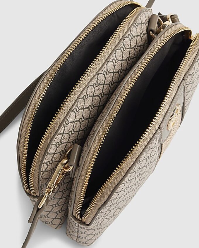 Beige Monogram Crossbody Bag