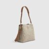 Beige Monogram Print Bucket Bag
