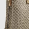 Beige Monogram Print Bucket Bag