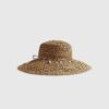 Beige Open Weave Floppy Hat