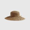 Beige Open Weave Floppy Hat