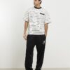 Beige Oversized Fit Stripe Pocket T-shirt