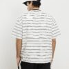 Beige Oversized Fit Stripe Pocket T-shirt