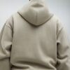 Beige Oversized Fit Zip Through Hoodie
