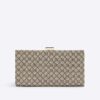 Beige Patent RI Monogram Panelled Purse