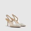 Beige Perspex Pointed Court Heels